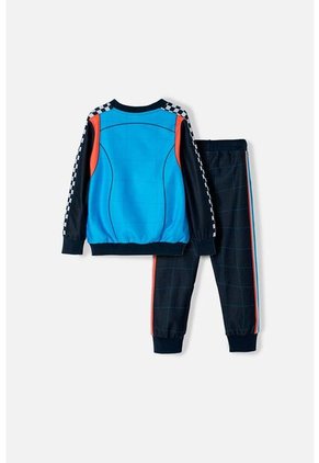 Conjunto De Hot Wheels Azul Oscuro De Camiseta Manga Larga Para Niño 2T A 5T 2T