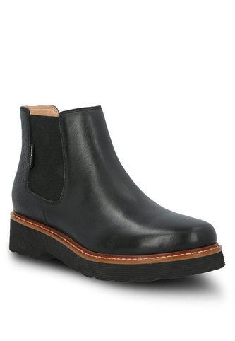 Botín Cuero Bonnie Negro Para Mujer Hush Puppies Hush Puppies Hush Puppies