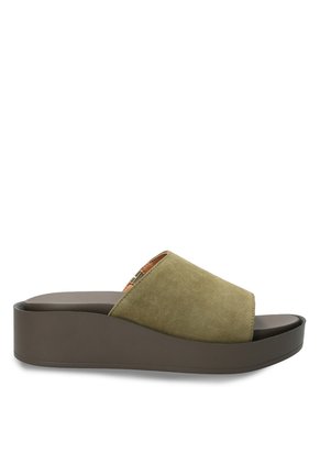 Sandalia Cuero Depp Verde Para Mujer Hush Puppies Hush Puppies