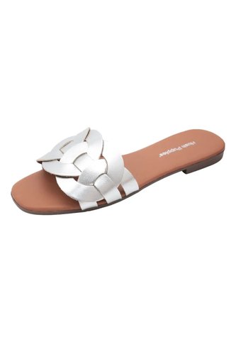 Sandalia Cuero Habana Plata Para Mujer Hush Puppies Hush Puppies Hush Puppies
