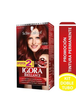 Tinte Igora Brillance Rojo Borgonia Intenso+Tubo Estuche 589