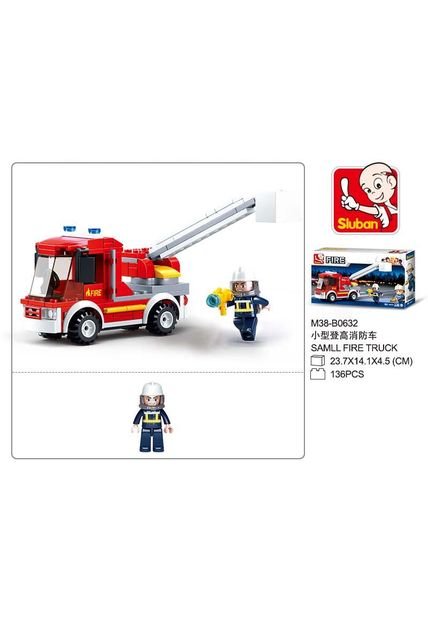 Bloques Para Armar Carro Escalera Rescate Y/o Micro Bloques Bomberos Carro De Evacuacion