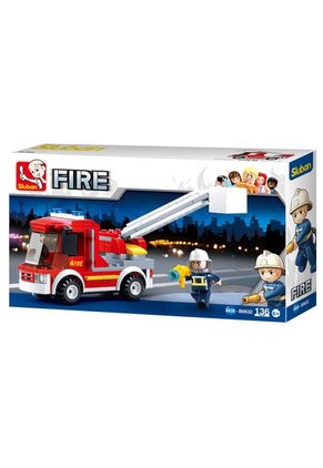 Bloques Para Armar Carro Escalera Rescate Y/o Micro Bloques Bomberos Carro De Evacuacion