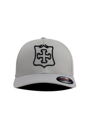 Gorra Independiente Santa Fe Oficial Flexfit 6277 Gris Escudo Vintage