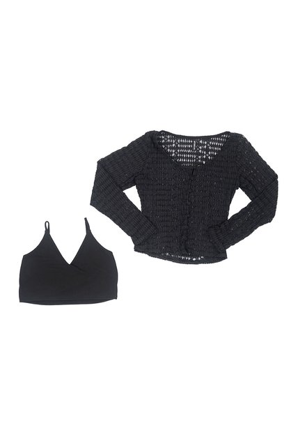 BLUSA INVERZA MUJER 73828 NEGRO Talla S