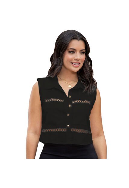 BLUSA INVERZA MUJER 73523 NEGRO Talla S