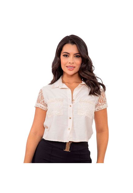 BLUSA INVERZA MUJER 73782 BEIGE Talla S