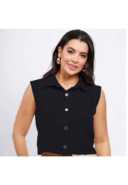 BLUSA INVERZA MUJER 73511 NEGRO Talla S