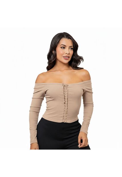 BLUSA INVERZA MUJER 20552 CAMEL Talla M