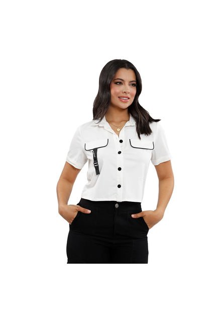 BLUSA INVERZA MUJER 73514 BLANCO Talla L