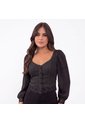 BLUSA INVERZA MUJER 73981 NEGRO Talla M de INVERZA
