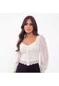 BLUSA INVERZA MUJER 73981 BEIGE Talla M de INVERZA