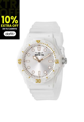 Reloj Invicta Modelo 49204 Transparente, Blanco Dama Invicta