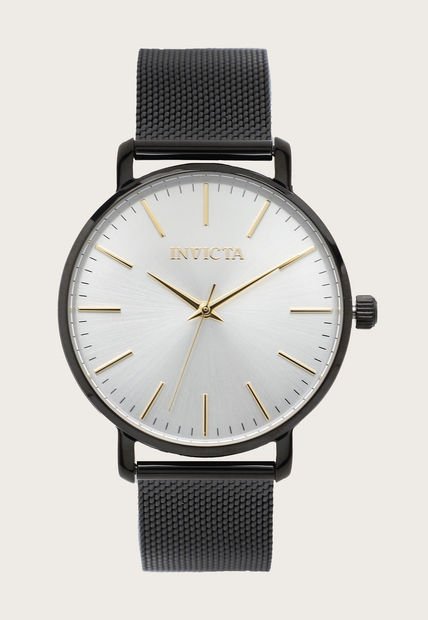 Reloj Negro-Plateado-Dorado Invicta Ángel