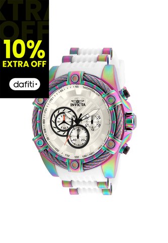 Reloj INVICTA Modelo 25530 Blanco, Chapado Del Arco Iris Hombre Invicta
