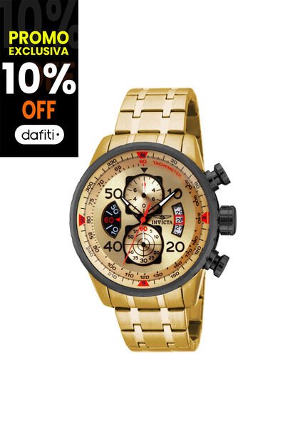 Reloj Para Hombre Invicta Aviator 17205 Dorado