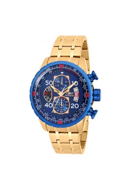 Reloj Para Hombre Invicta Aviator 19173 Dorado
