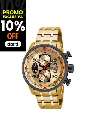 Reloj Para Hombre Invicta Aviator 17205 Dorado Invicta