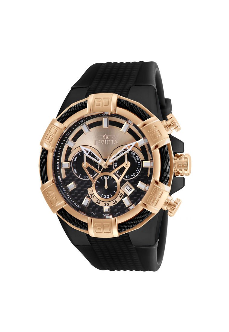 INVICTA MEN'S BLACK AND ROSE popular GOLD BOLT WATCH MODEL 24700