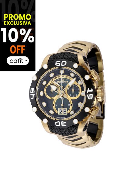 Reloj Invicta Modelo 47292 Negro, Dorado Hombre