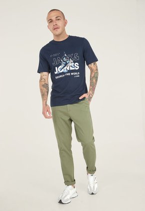 Camiseta Azul Navy-Blanco Jack & Jones