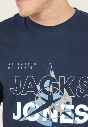 Camiseta Azul Navy-Blanco Jack & Jones