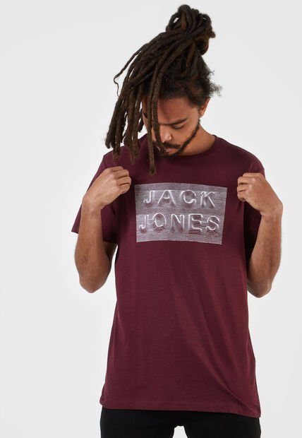 Camiseta Vino-Blanco Jack & Jones