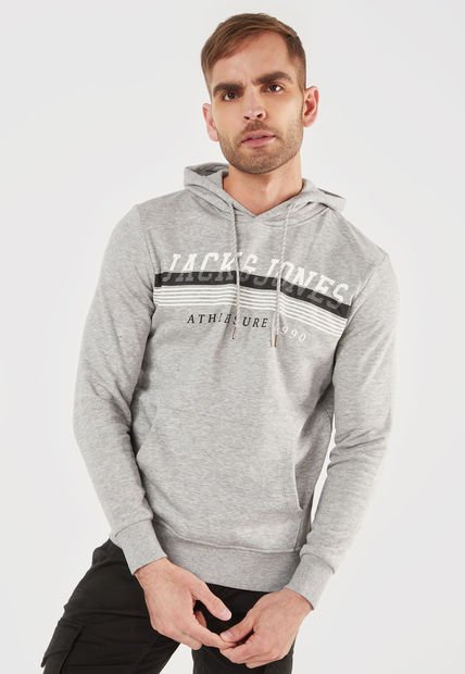 Hoodie Gris-Blanco-Negro Jack & Jones