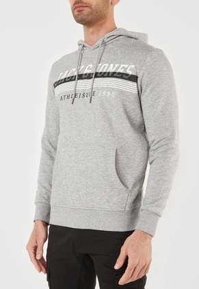 Hoodie Gris-Blanco-Negro Jack & Jones