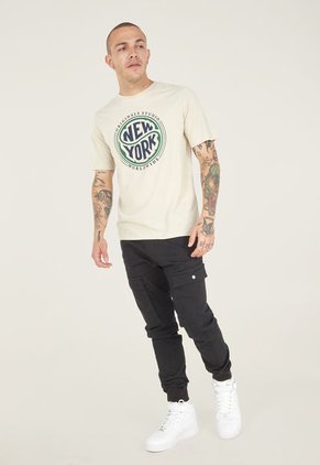 Camiseta Gris Claro-Verde-Azul Jack & Jones