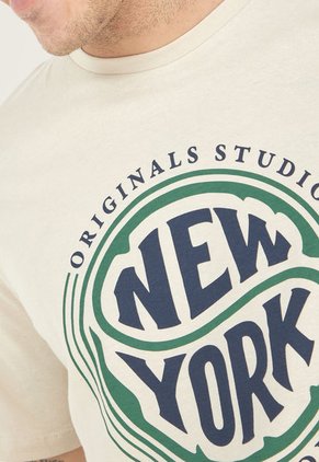 Camiseta Gris Claro-Verde-Azul Jack & Jones