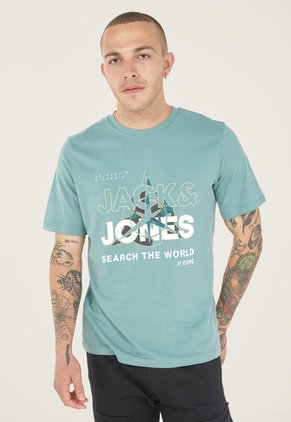 Camiseta Verde Menta-Blanco Jack & Jones