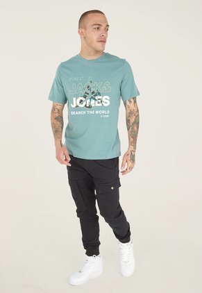 Camiseta Verde Menta-Blanco Jack & Jones