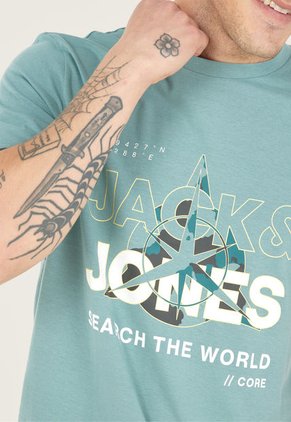 Camiseta Verde Menta-Blanco Jack & Jones
