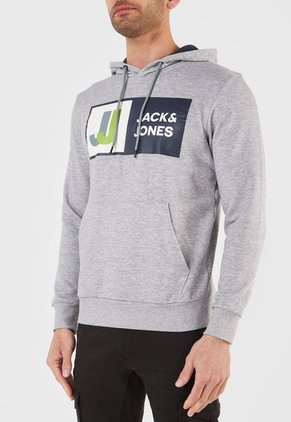 Hoodie Gris-Azul-Blanco Jack & Jones