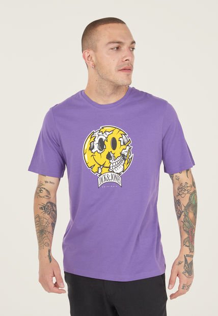 Camiseta Violeta-Amarillo-Blanco Jack & Jones