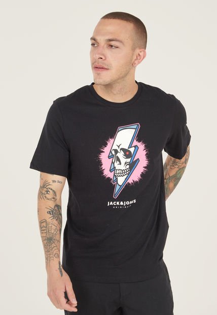 Camiseta Negro-Rosa-Blanco Jack & Jones