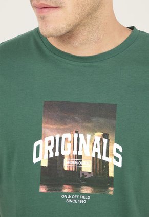 Camiseta Verde-Naranja-Blanco Jack & Jones