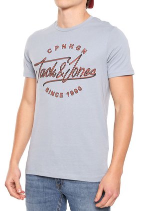 Camiseta Azul Claro-Naranja Jack & Jones