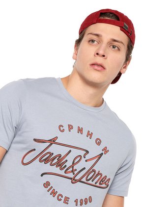 Camiseta Azul Claro-Naranja Jack & Jones
