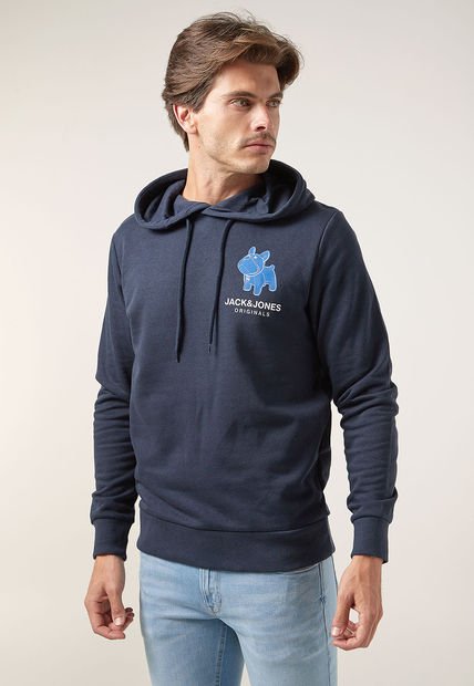Hoodie Azul Navy-Celeste-Blanco Jack & Jones