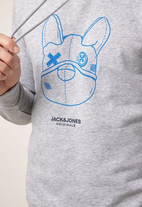Hoodie Gris-Azul-Negro Jack & Jones