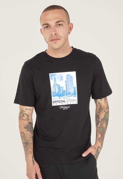 Camiseta Negro-Blanco-Azul Jack & Jones