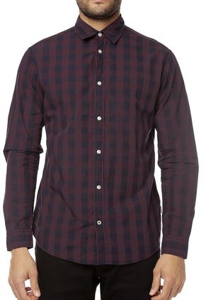 Camisa Vino Tinto-Azul jack & Jones
