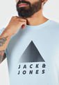 Camiseta Celeste-Negro Jack & Jones de Jack & Jones