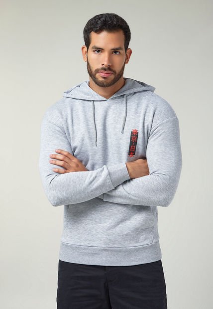 Hoodie Gris-Negro-Rojo Jack & Jones