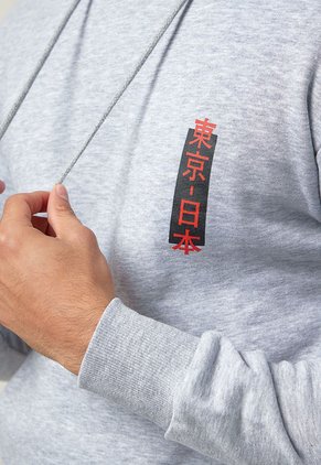 Hoodie Gris-Negro-Rojo Jack & Jones