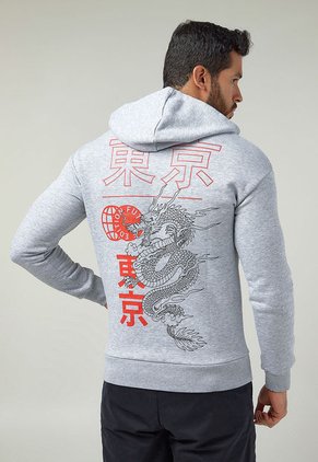 Hoodie Gris-Negro-Rojo Jack & Jones