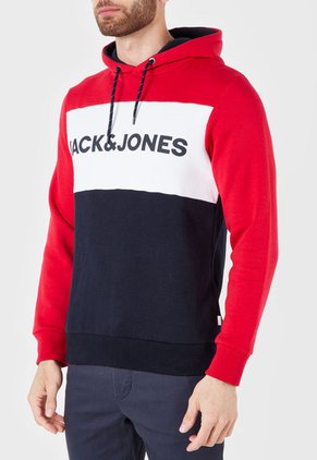 Hoodie Rojo-Blanco-Azul Jack & Jones