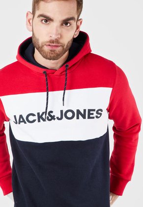 Hoodie Rojo-Blanco-Azul Jack & Jones